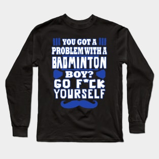 Badminton Racket Sports Gift Birdy Double Long Sleeve T-Shirt